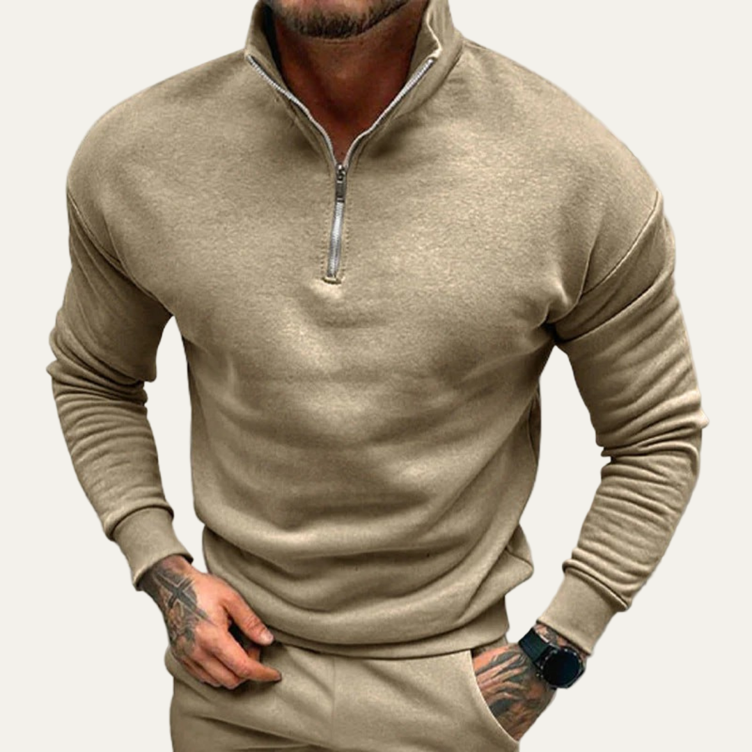 Men’s Casual Quarter Zip Athletic Pullover