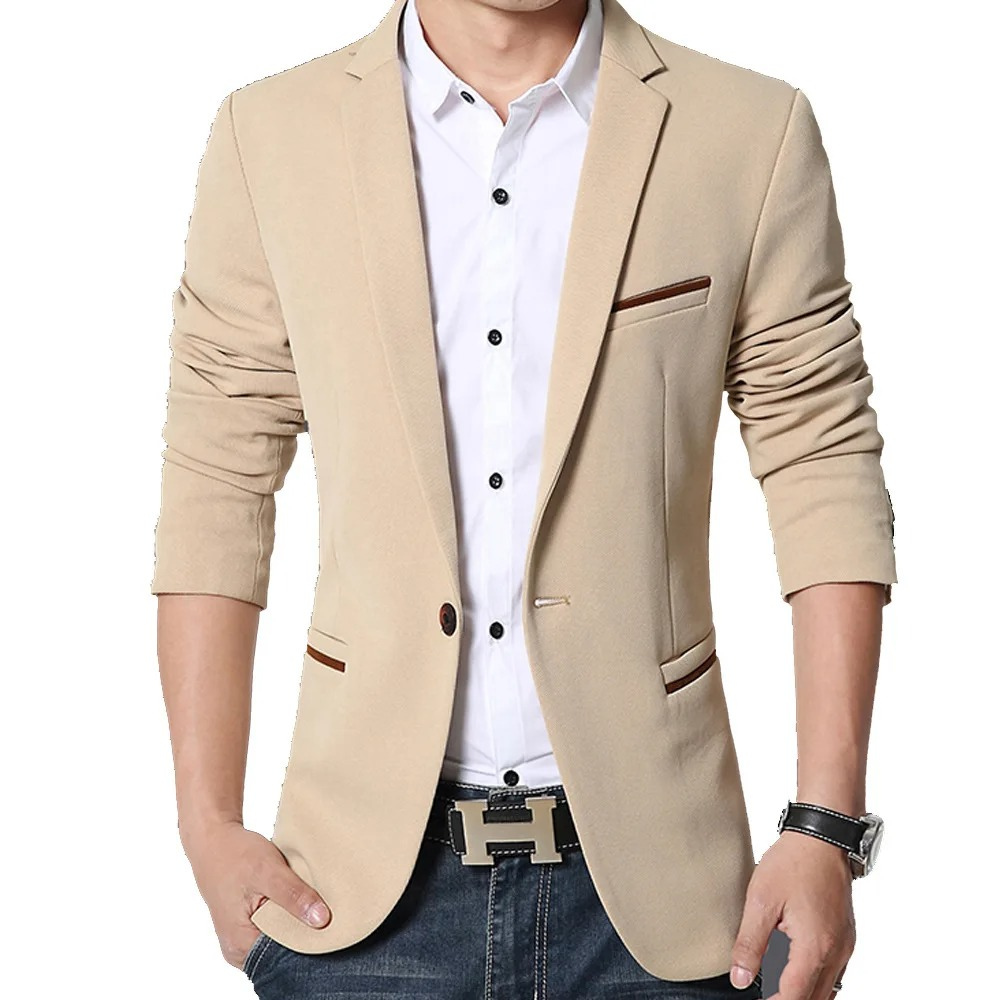 Classic Fit One Button Mens Blazer with Pockets - BritishElegance