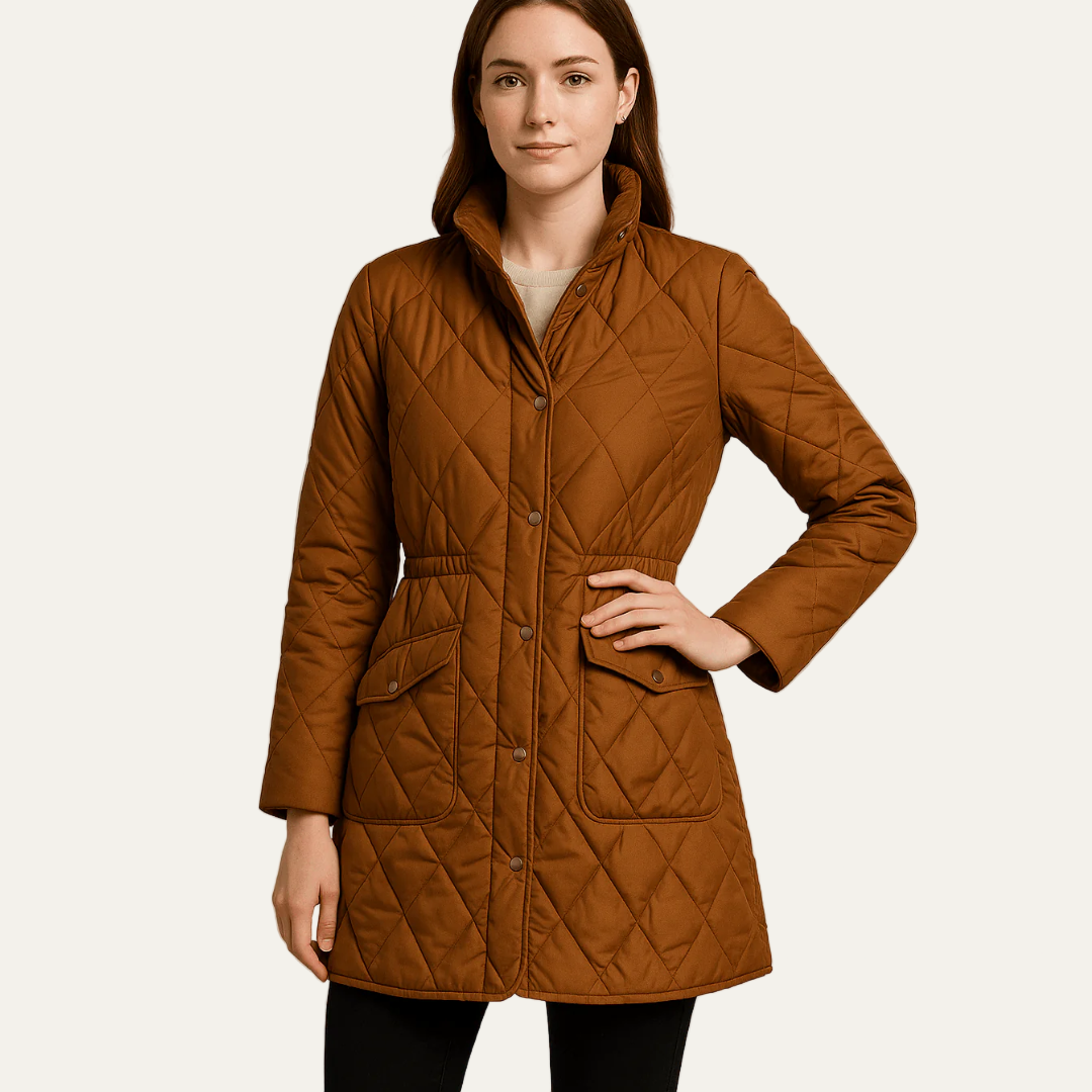 Women’s Diamond Quilted Jacket with Buttons