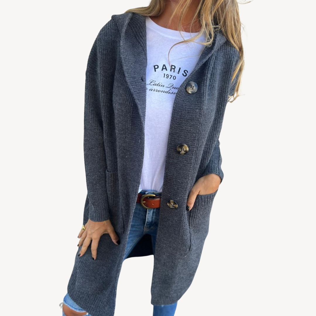 Knit Cardigan Button-Front Casual Outerwear for Women