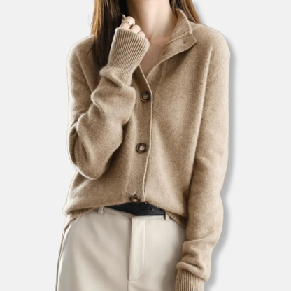 Isla Relaxed Fit Cardigan | Collared Button Front Cardigan