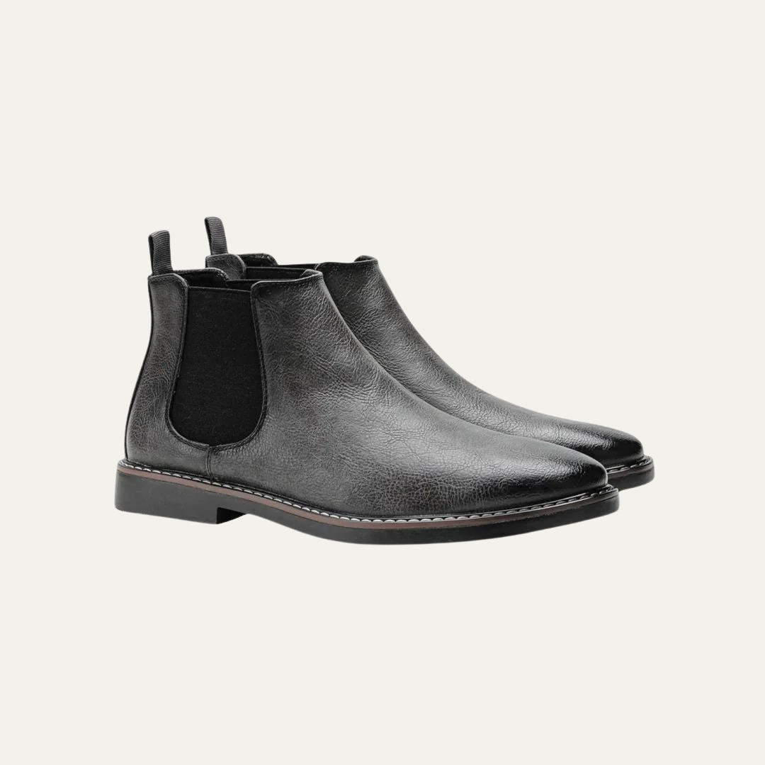 Men’s Burnished Leather Look Chelsea Boot