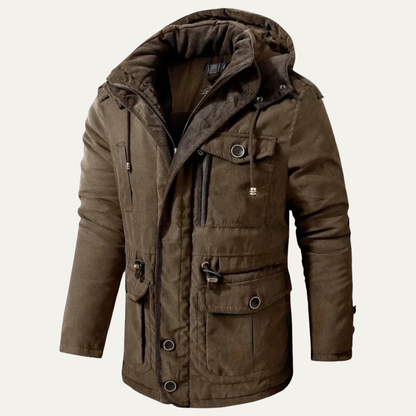 Men’s Corduroy Utility Jacket with Sherpa Collar
