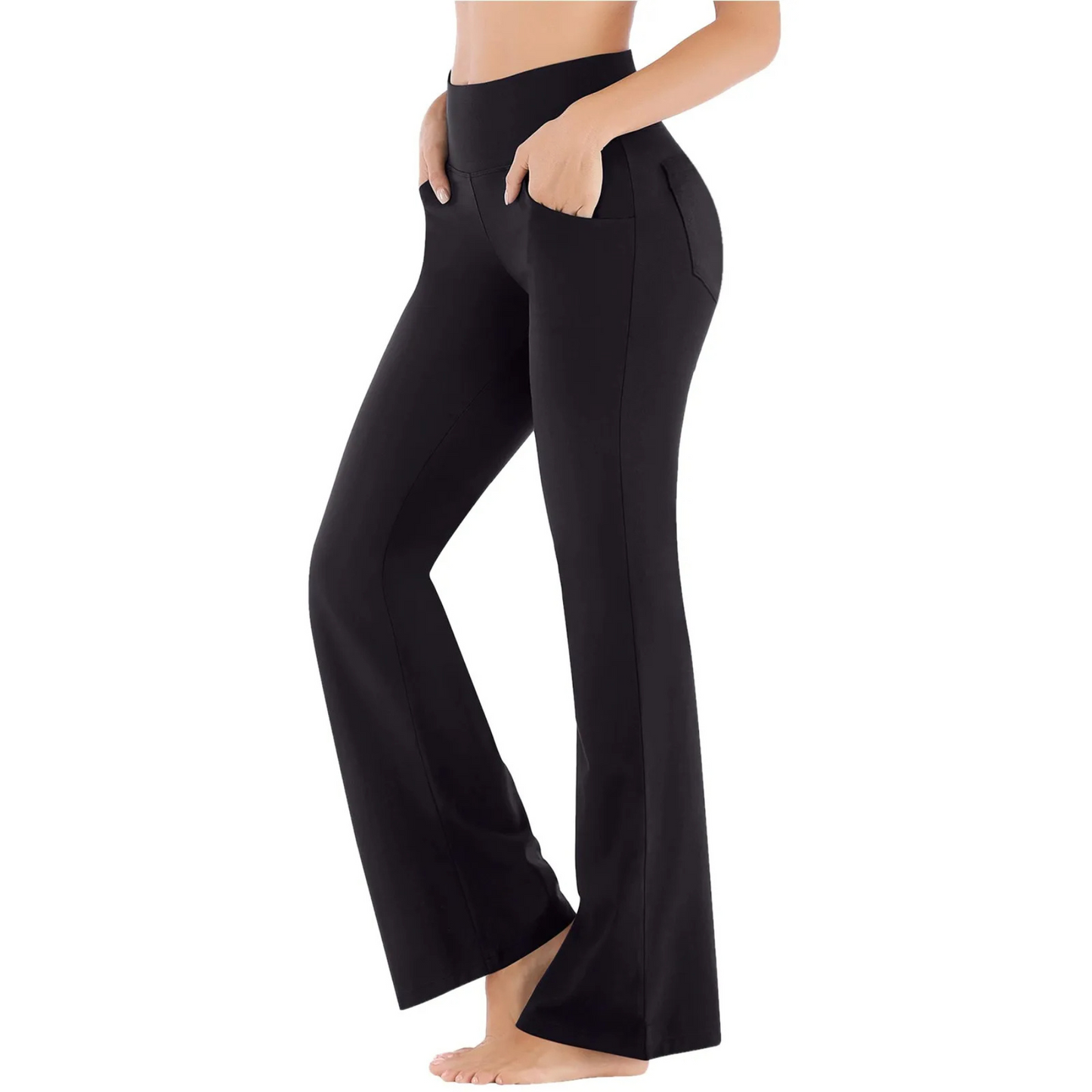 Women's Athletic Wide Leg Pants with Pockets - BritishElegance
