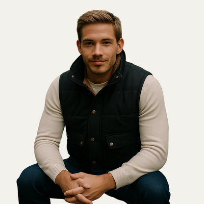 Men’s Quilted Stand Collar Puffer Vest
