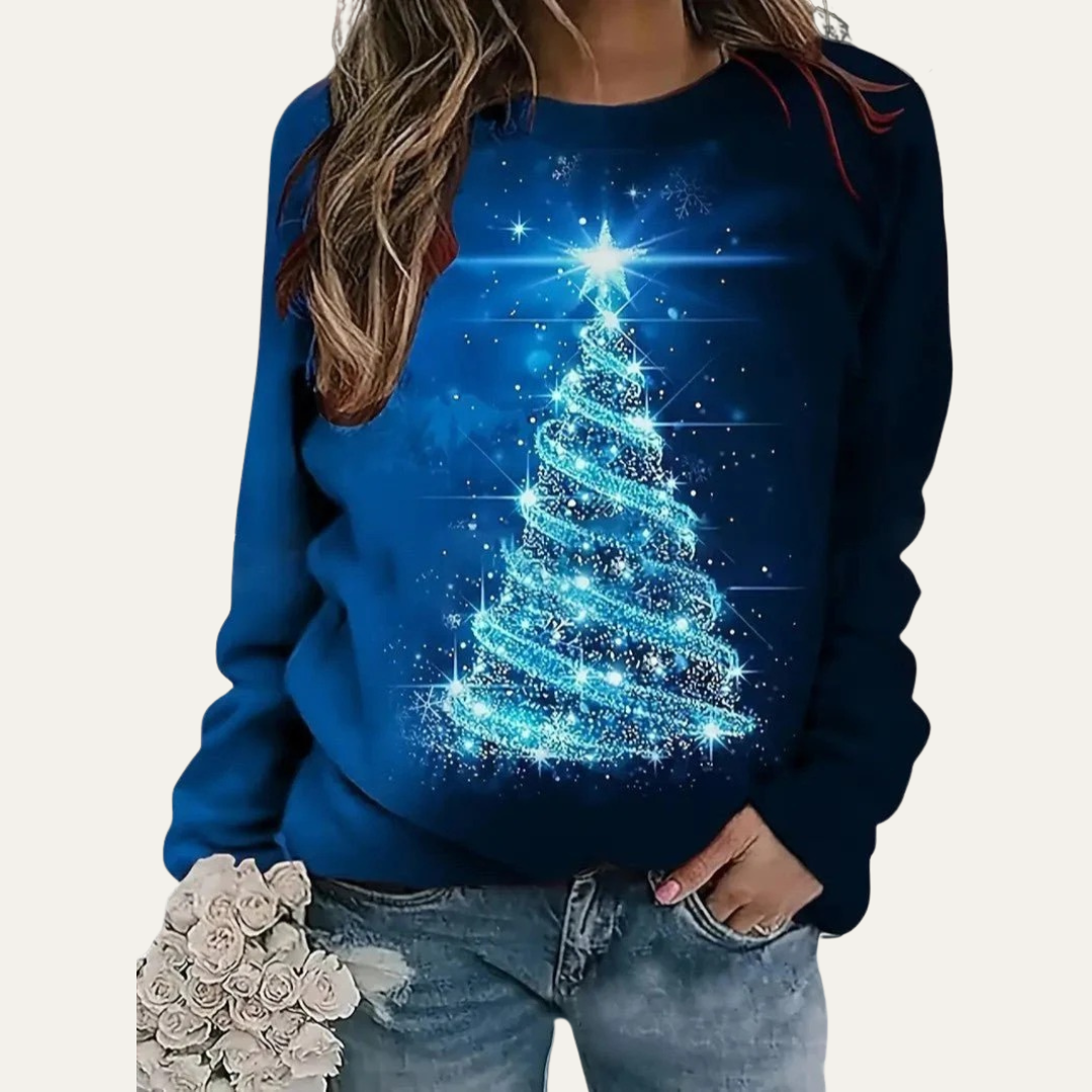Women’s Golden Christmas Tree Raglan Sweatshirt