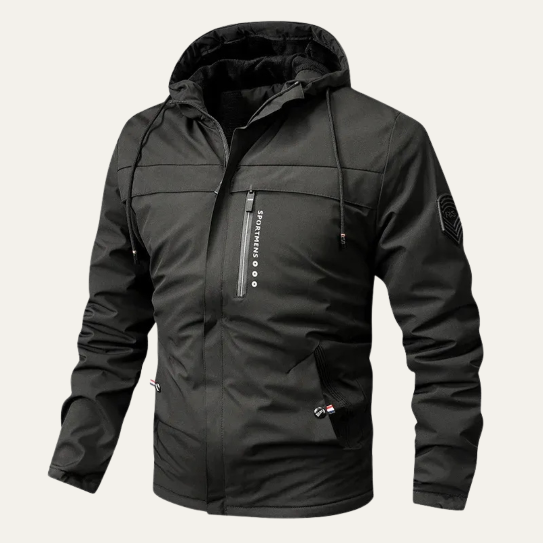 Men’s Insulated Hooded Winter Parka with Plush Lining