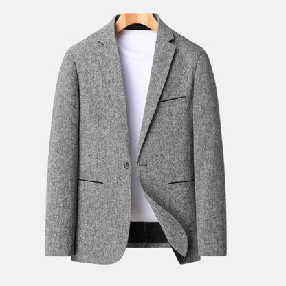 Men’s Blazer – Regular Fit – Brushed Wool Blend – Single-Breasted Two-Button – Notch Lapel