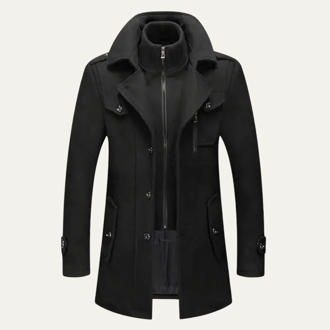 Men’s Mid Length Wool Blend Trench Coat