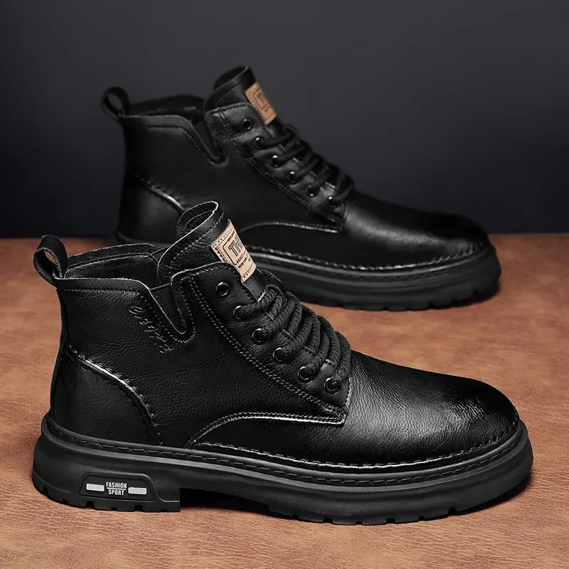 Men's Low Cut Leather Boots - BritishElegance