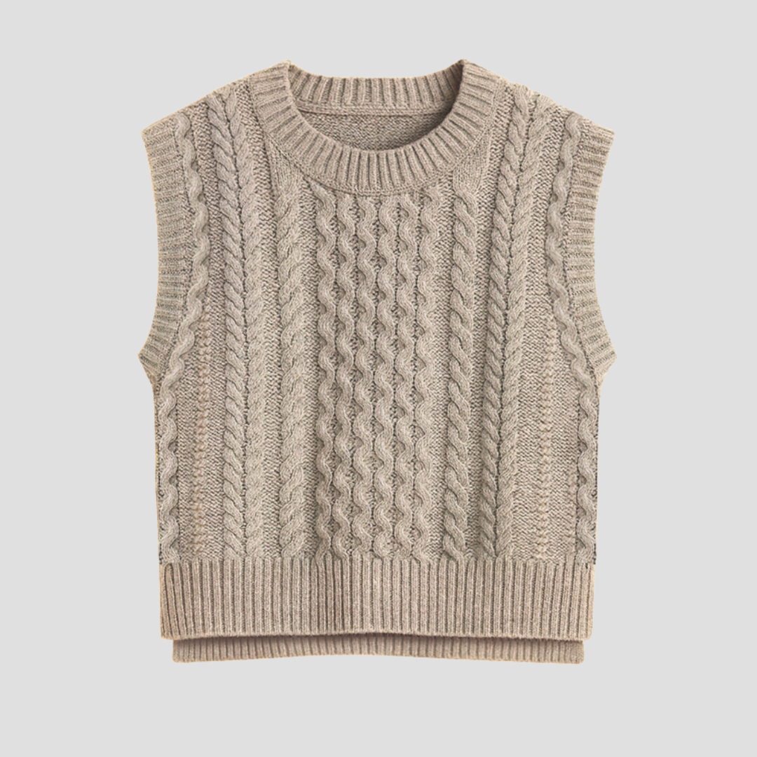 Cozy Cable Knit Sweater Vest - BritishElegance