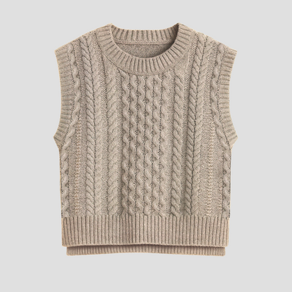Cozy Cable Knit Sweater Vest - BritishElegance