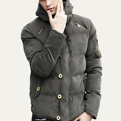 Men’s Hooded Multi Pocket Insulated Puffer Jacket