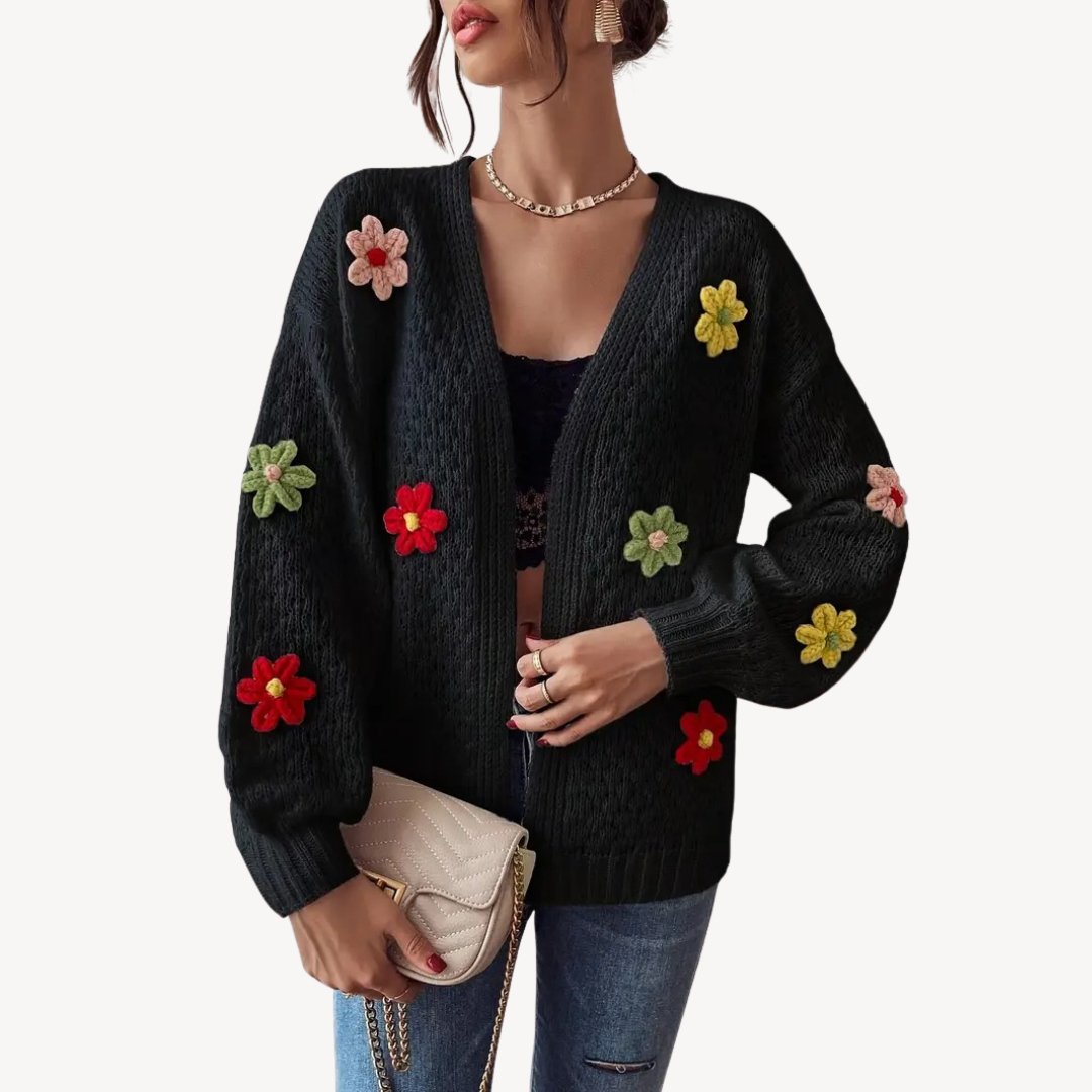 Floral Embroidered Cardigan for Women