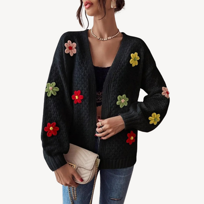 Floral Embroidered Cardigan for Women