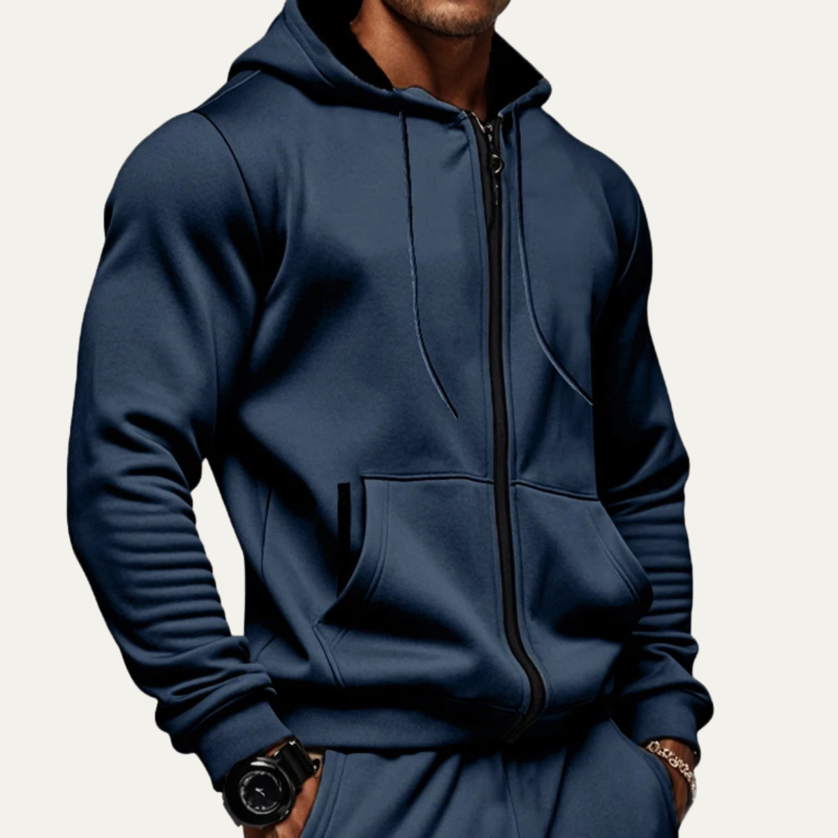 Men’s Warm Corduroy Bomber Jacket with Patch Pockets