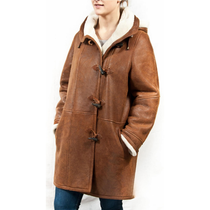 Ysa | Women's Hooded Long Jacket – Relaxed Fit Winter Coat with Cozy Shearling Lining