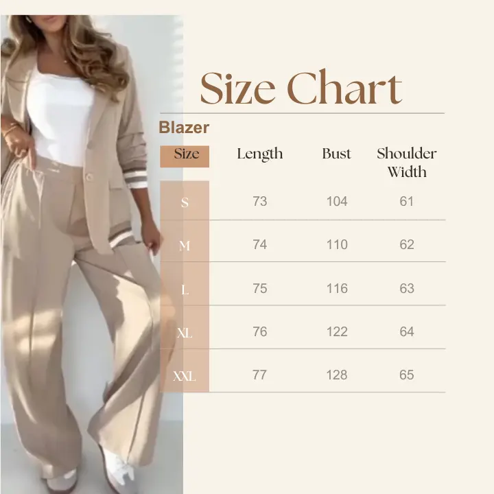Chic Beige Blazer and Wide-Leg Pants Set – Stylish Two-Piece Outfit
