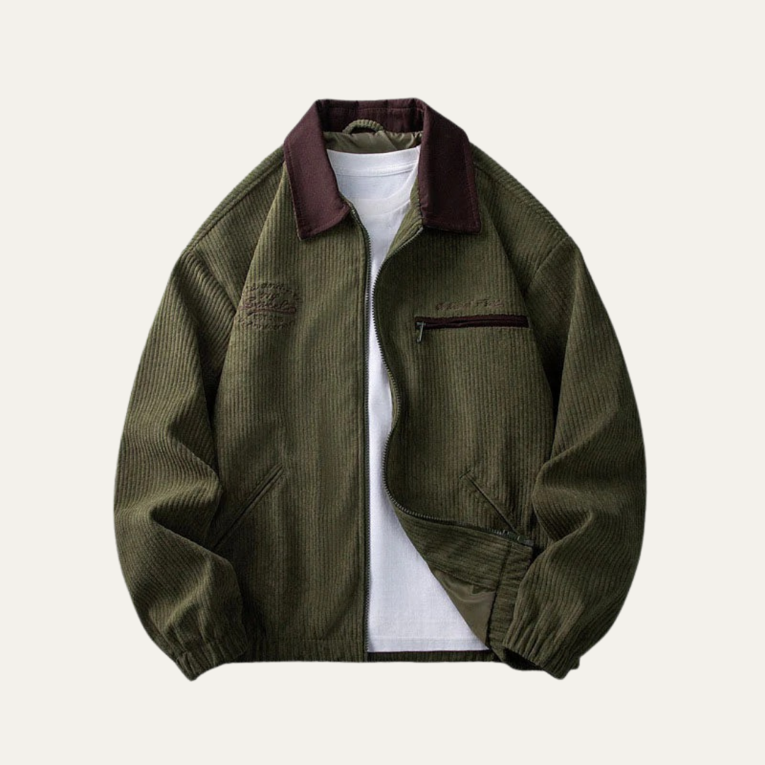 Men’s Oversized Textured Workwear Zip Jacket