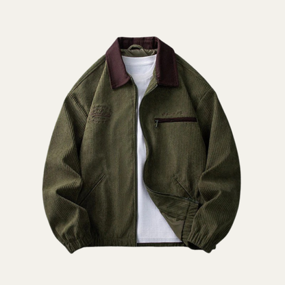Men’s Oversized Textured Workwear Zip Jacket