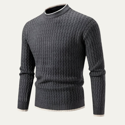 Men’s Textured Vertical Pattern Knit Sweater