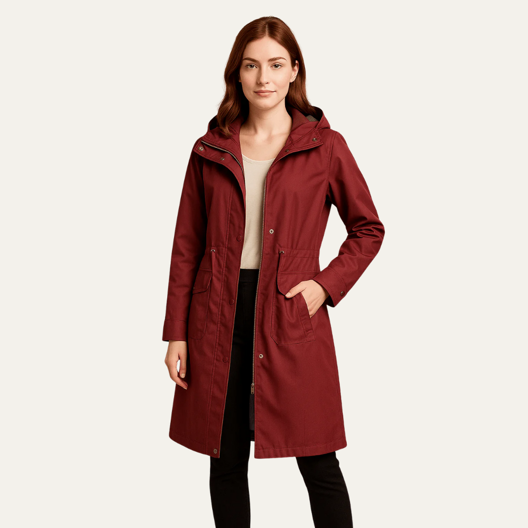 Women’s Drawstring Waist Hooded Anorak Jacket
