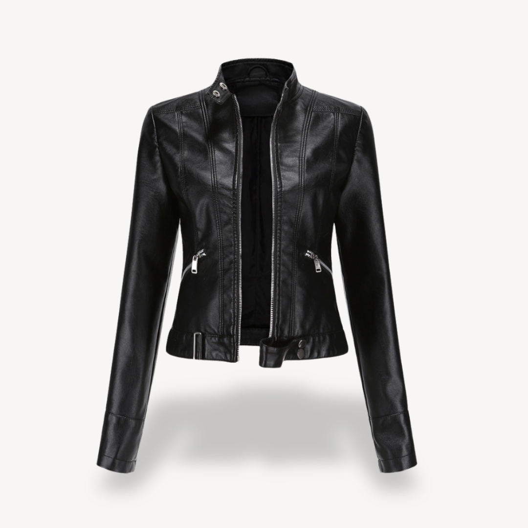 Faux Leather Biker Jacket for Women