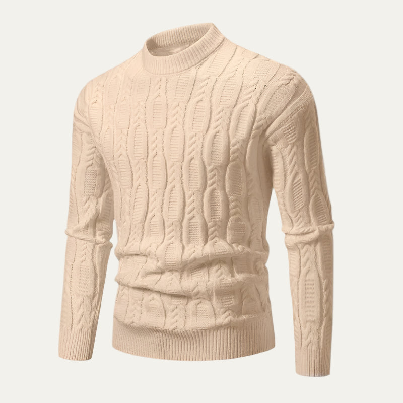 Men’s Cable Knit Mock Neck Sweater