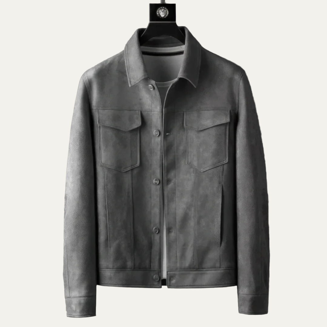 Men’s Suede Textured Trucker Jacket