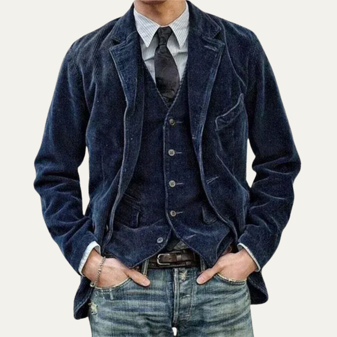 Men’s Tailored Corduroy Two Button Blazer