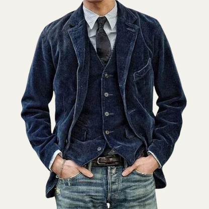Men’s Tailored Corduroy Two Button Blazer