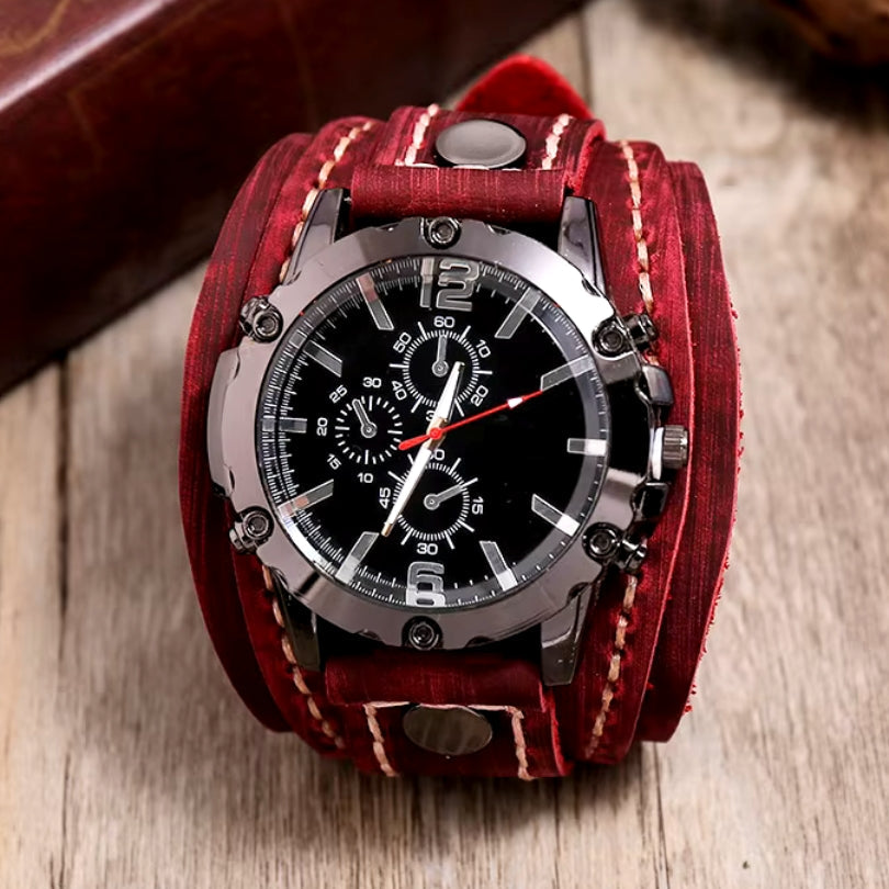 Men’s Cavalier Leather Watch | Vintage Style – Handcrafted Cowhide Strap