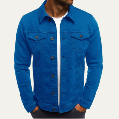 Men’s Suede Style Button Front Stand Collar Jacket