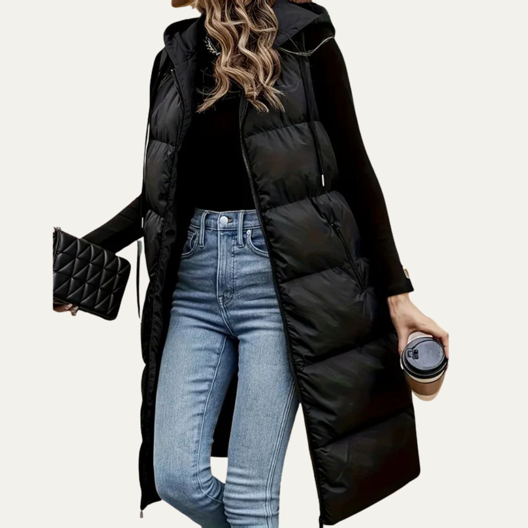 Women’s Longline Hooded Puffer Vest