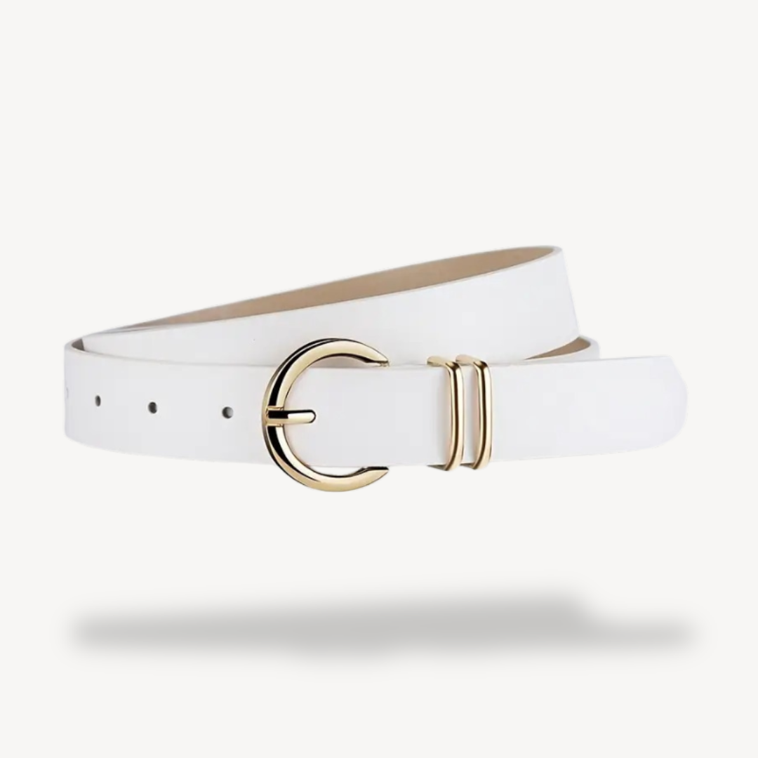 Women's Faux Leather Buckle Belt