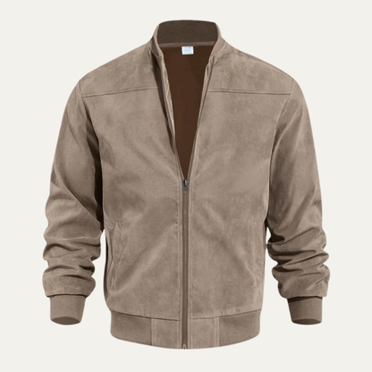 Men’s Textured Zip Up Casual Bomber Jacket