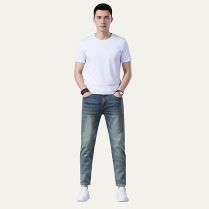 Men’s Slim Straight Vintage Denim Pants
