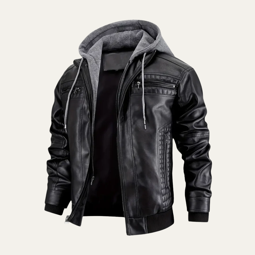 Men’s Hybrid Faux Leather Motorcycle Jacket