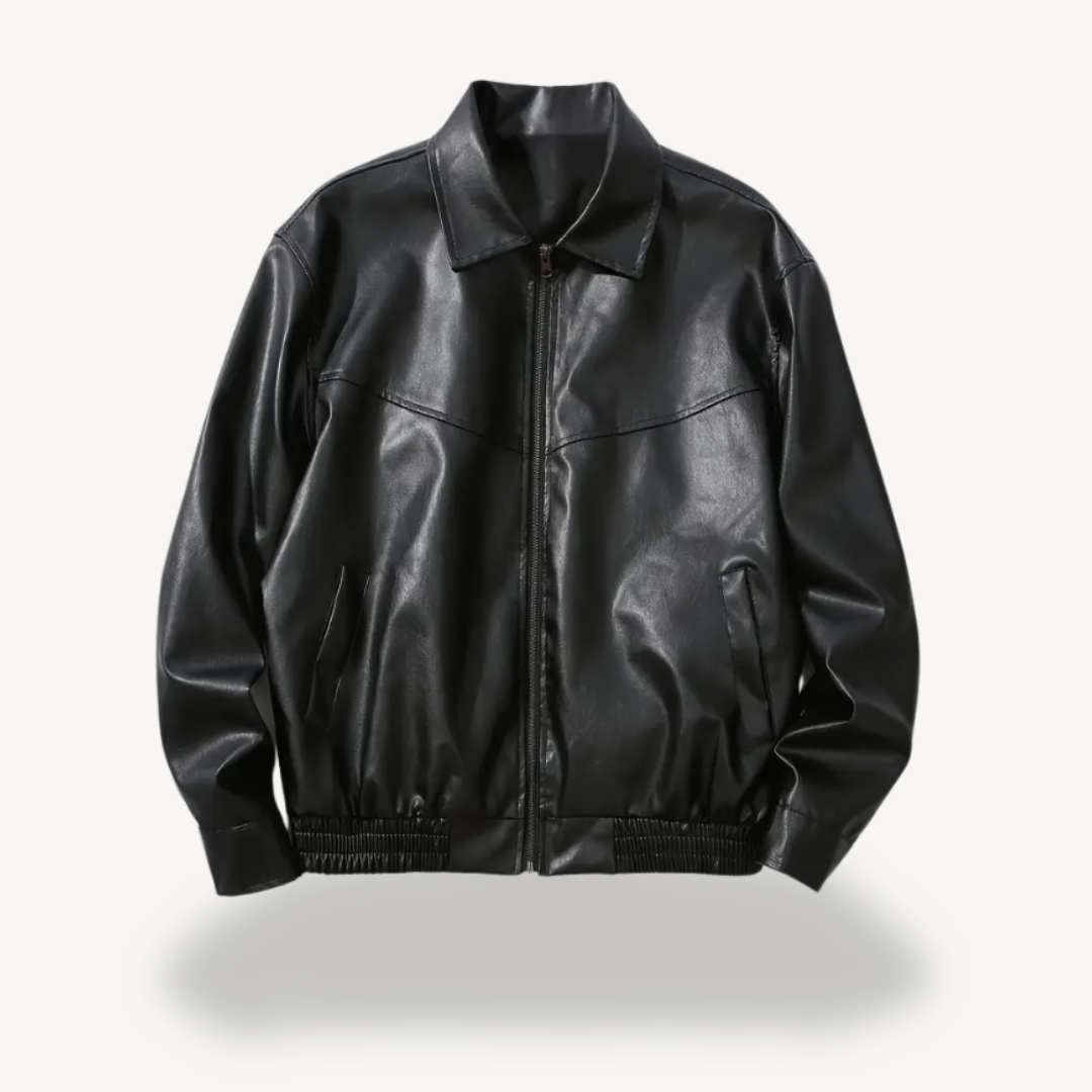 Men's Black Faux Leather Jacket