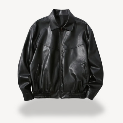 Men's Black Faux Leather Jacket