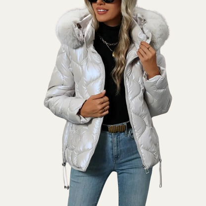 Women’s Metallic Quilted Puffer Jacket