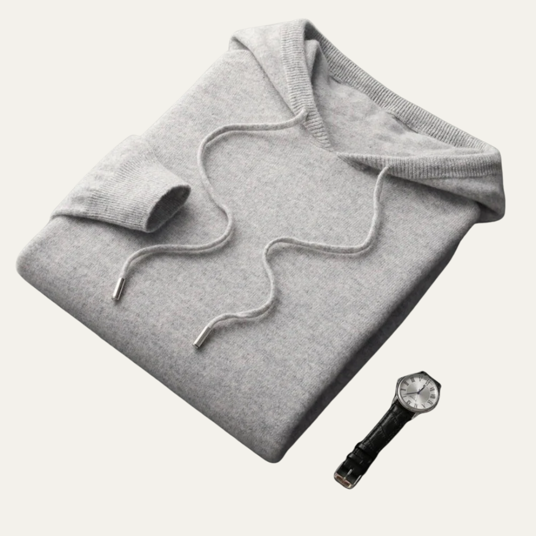 Men’s Hooded Sweater with Adjustable Drawstring Hood