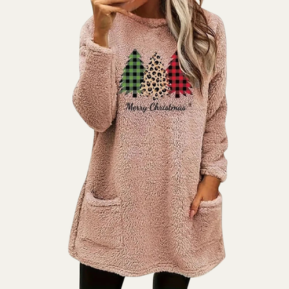 Women’s Fuzzy Christmas Tree Sherpa Lounge Top