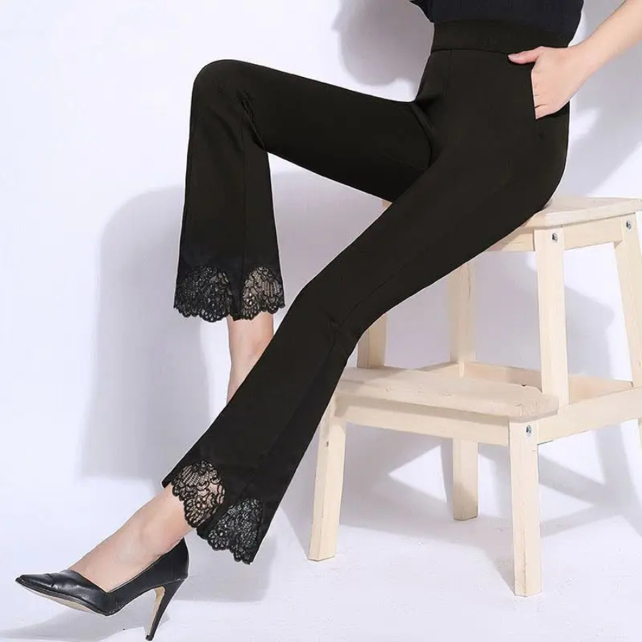 Comfy High Waist Flare Leg Women's Casual Pants - BritishElegance