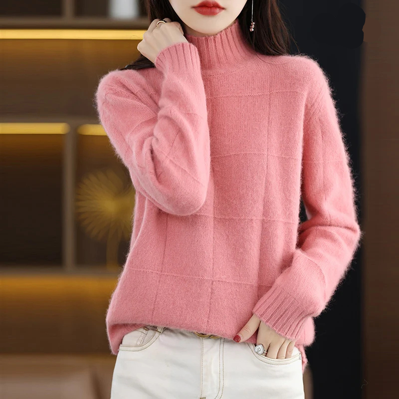 Warm Plaid Water Resistant Turtleneck Sweater - BritishElegance
