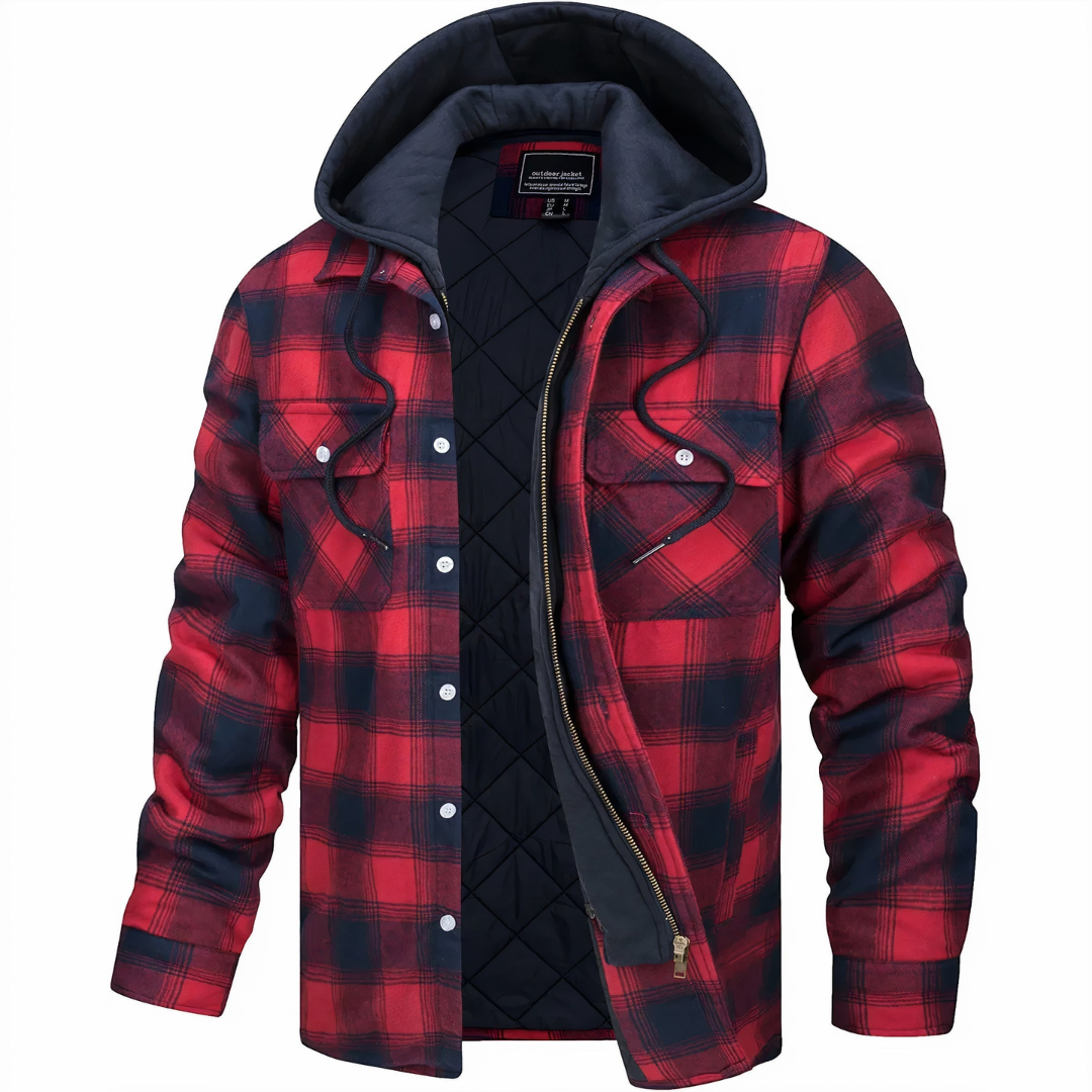 Men’s Plaid Heavyweight Hooded Flannel Shacket
