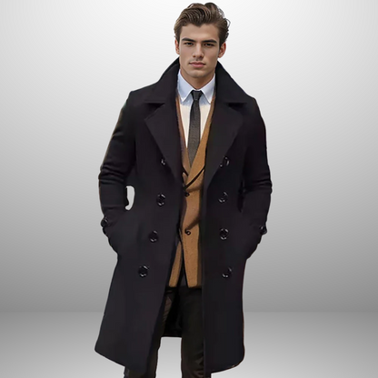 Mason – Men’s Double Breasted Mid-Length Coat | Casual Elegance