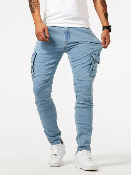 Men's Classic Straight Fit Jeans with Pockets - BritishElegance
