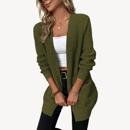 Ribbed Knit Cardigan with Pockets Women