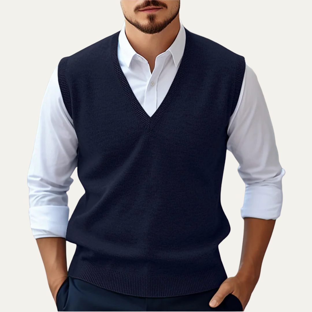 Men’s Classic V-Neck Knitted Sweater Vest